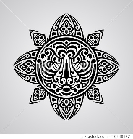 vector sun with tiger face in the centre vector sun with tiger face in the centre 10538127