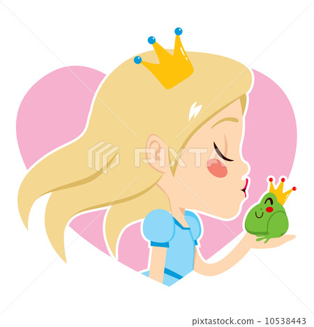 Blonde Princess Kissing Frog Blonde Princess Kissing Frog 10538443