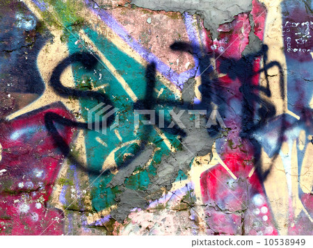piece of graffiti images on an old brick wall piece of graffiti images on an old brick wall 10538949