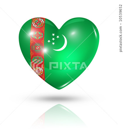 Love Turkmenistan, heart flag icon 10539652