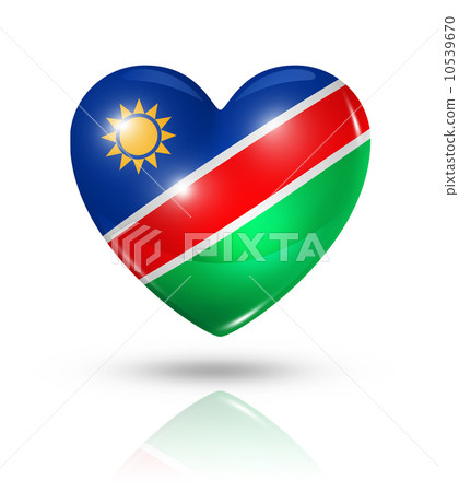 Love Namibia, heart flag icon 10539670