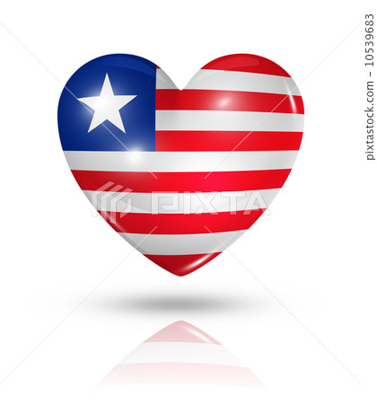 Love Liberia, heart flag icon 10539683