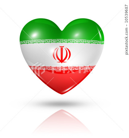 Love Iran, heart flag icon 10539687