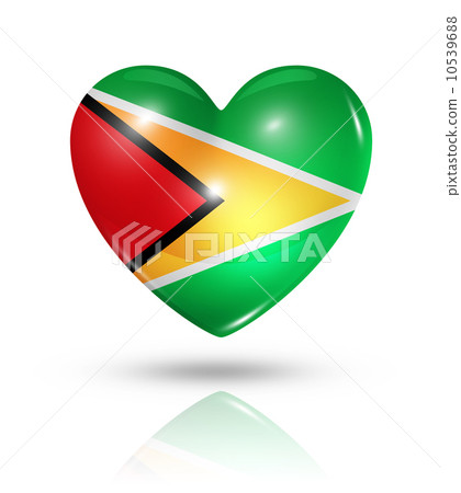 Love Guyana, heart flag icon 10539688