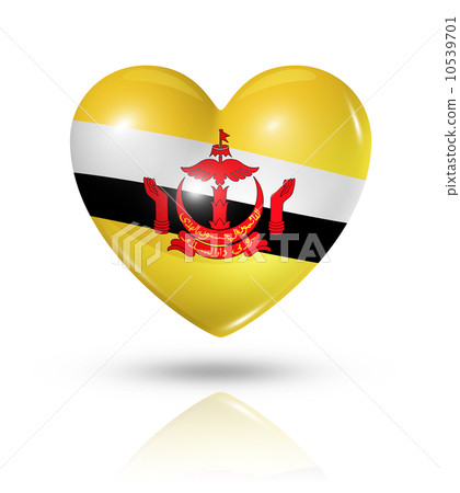 Love Brunei, heart flag icon 10539701