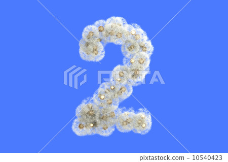 Dandelion symbol 2 with seeds on blue background Dandelion symbol 2 with seeds on blue background 10540423