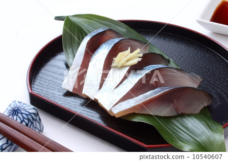 Shime mackerel Kazusi Japanese food mackerel white background 10540607
