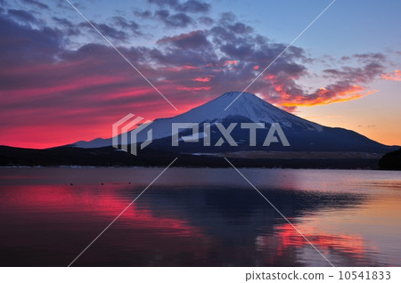 山中湖和富士山的晚上風景 10541833