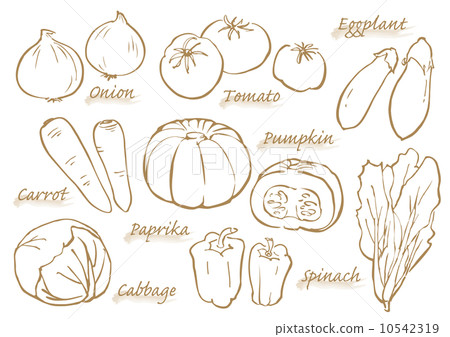 Food Vegetable Various Linework 10542319