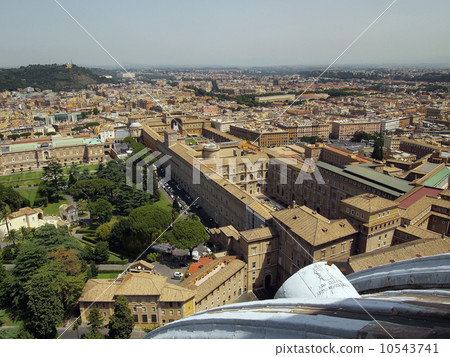 Vatican museums and museums seen from Cupola of St. Peter's Basilica and Rome city Vatican museums and museums seen from Cupola of St. Peter's Basilica and Rome city 10543741