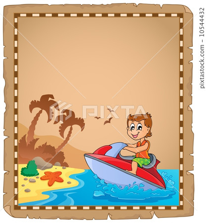 Parchment with travel theme 4 10544432