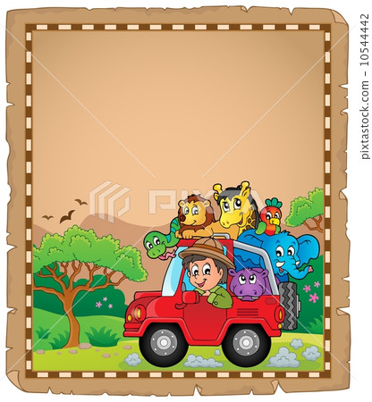 Parchment with car and traveller 3 Parchment with car and traveller 3 10544442
