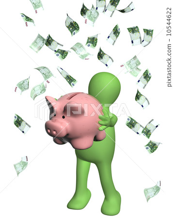 Happy puppet and banknotes of euro 10544622