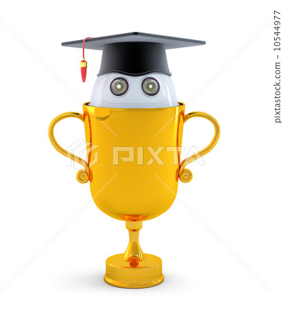 Robot with gold trophy 10544977