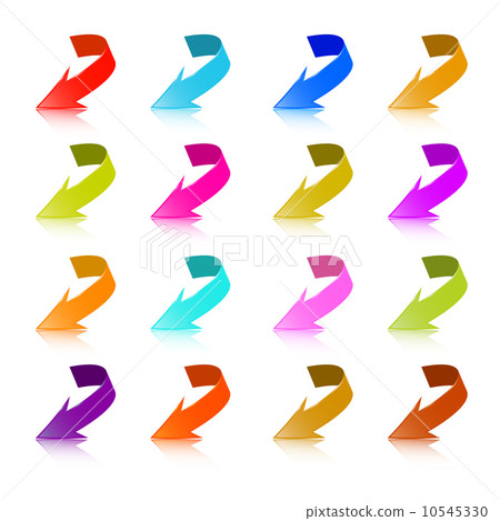 Colorful Vector Arrows Set on White Background - Stock Illustration ...