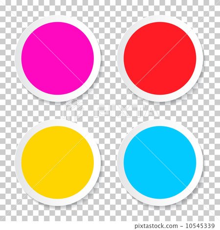 Colorful Vector Empty Circle Stickers - Labels Set on Transparent Background 10545339