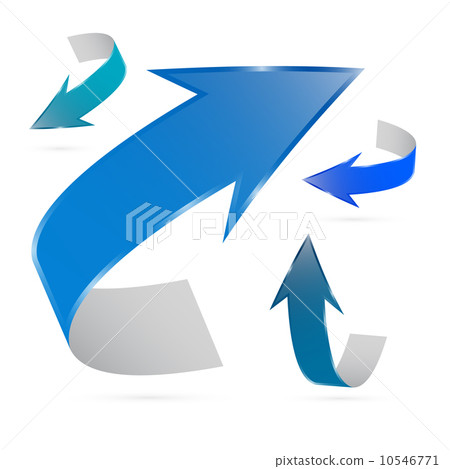 Blue Vector Arrows Set Isolated on White... - Stock Illustration ...