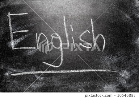 Handwritten message on chalkboard writing message English 10546885