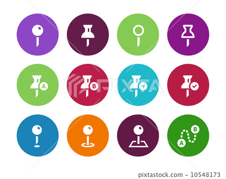Mapping Pin circle icons on white background. 10548173