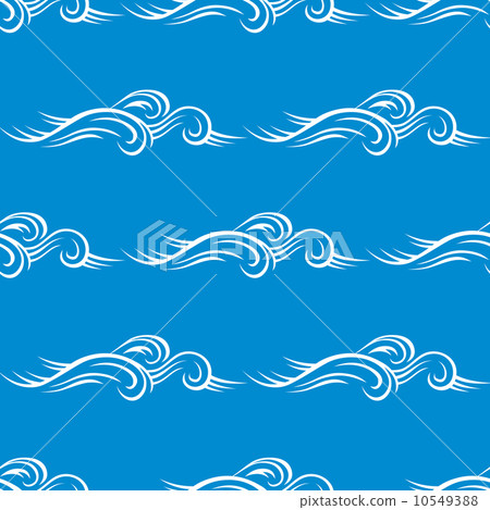 Seamless blue curling wave pattern Seamless blue curling wave pattern 10549388