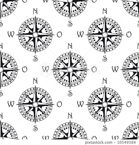 Seamless pattern of a vintage compass Seamless pattern of a vintage compass 10549389