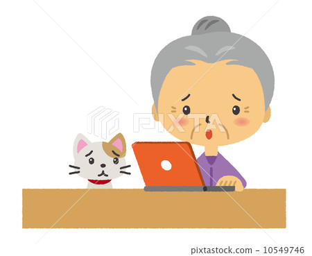 Senior laptop computer woman 10549746