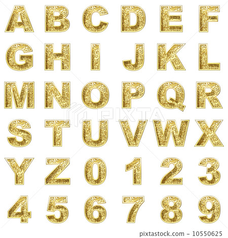 golden alphabet on white background 10550625