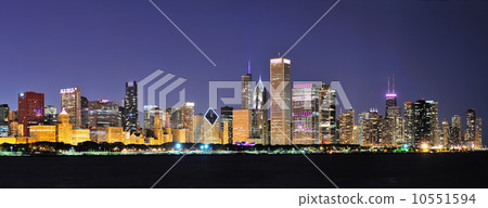 Chicago night panorama Chicago night panorama 10551594