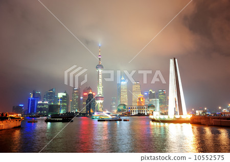 Shanghai skyline and Monument 10552575