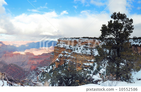 Grand Canyon panorama view in winter with snow 10552586