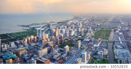 Chicago skyline at sunset Chicago skyline at sunset 10552635