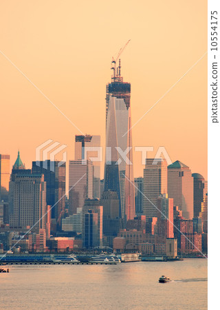 New York City downtown sunset 10554175