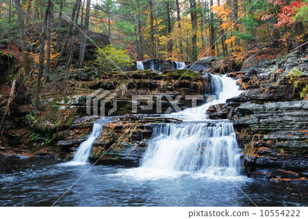 Autumn Waterfall in mountain 10554222