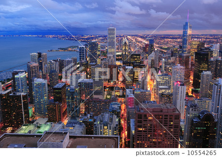 Chicago skyline panorama aerial view 10554265
