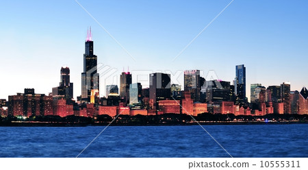 Chicago night panorama 10555311