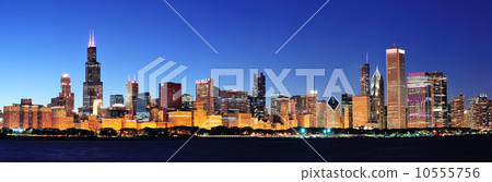 Chicago night panorama Chicago night panorama 10555756