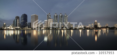 business buildings area and office, cityscape at twilight panora 10557953