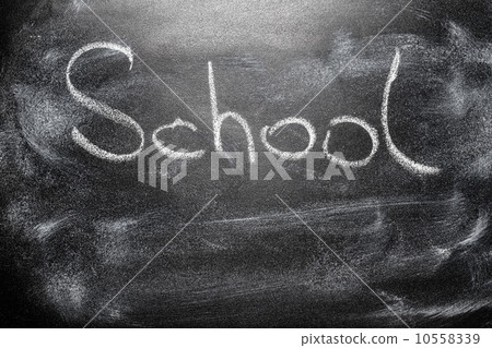 Handwritten message on chalkboard writing message School Handwritten message on chalkboard writing message School 10558339
