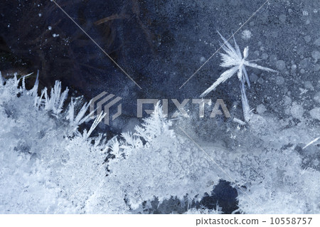 Hoarfrost star on ice background Hoarfrost star on ice background 10558757