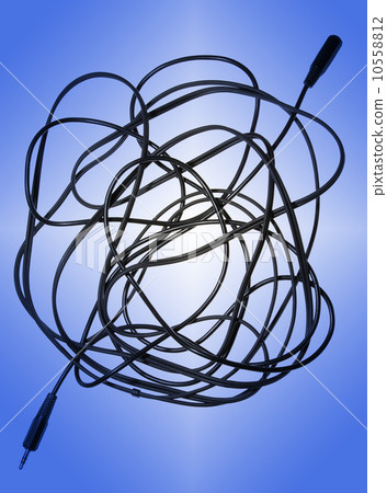 Wires on blue background Wires on blue background 10558812