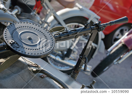 Machine gun mounted on the sidecar Machine gun mounted on the sidecar 10559090