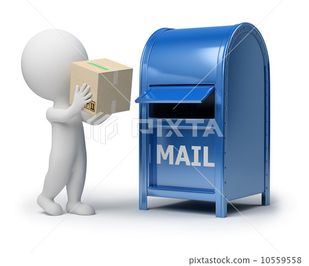 3d small people - mailing a package 10559558