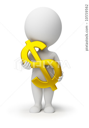 3d small people - dollar symbol in hands 3d small people - dollar symbol in hands 10559562