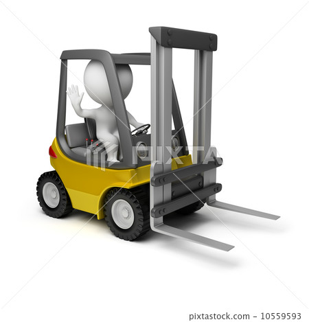 3d small people - forklift 10559593