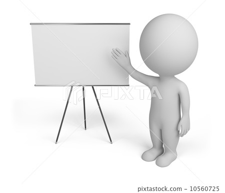 3d small people with empty board 3d small people with empty board 10560725