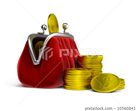 purse and coins purse and coins 10560841