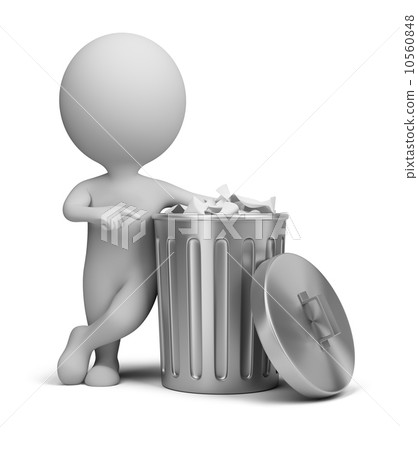 3d small people - trash can 3d small people - trash can 10560848