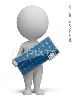3d small people - solar panel 3d small people - solar panel 10560851