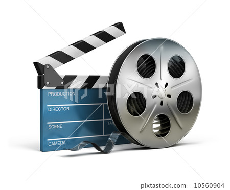 cinema clapper and film tape 10560904