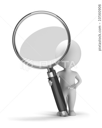 3d small people with a magnifying glass 3d small people with a magnifying glass 10560906